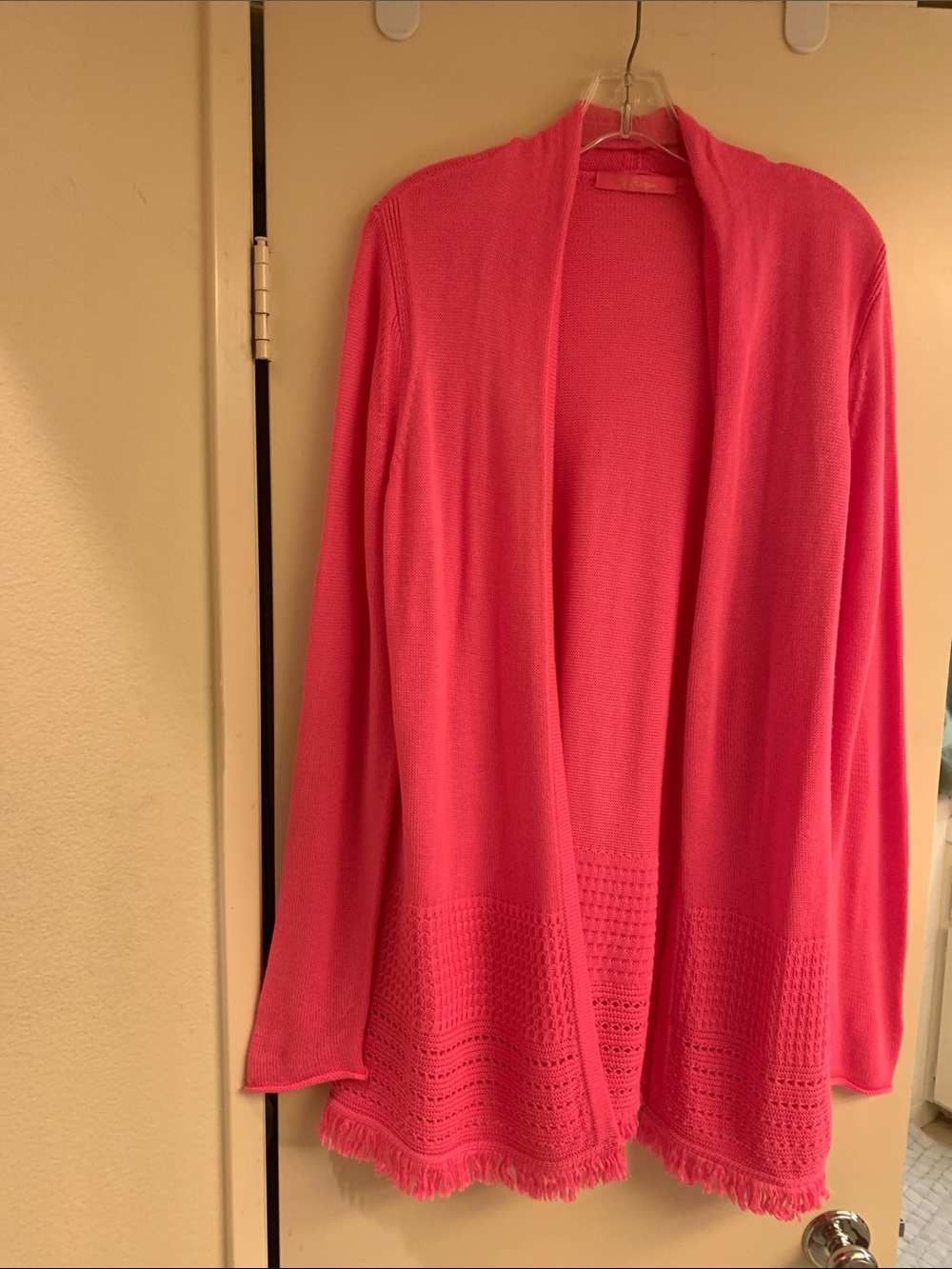 Lilly Pulitzer Bright Pink Open-Front Knit Cardigan
